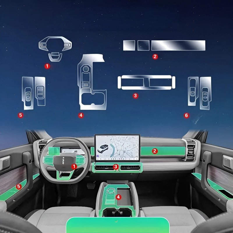 Anti-scratch TPU Protector Film For Chery JAECOO J6（iCAR 03）-Let us help you explore your 4x4 with us Noxfun