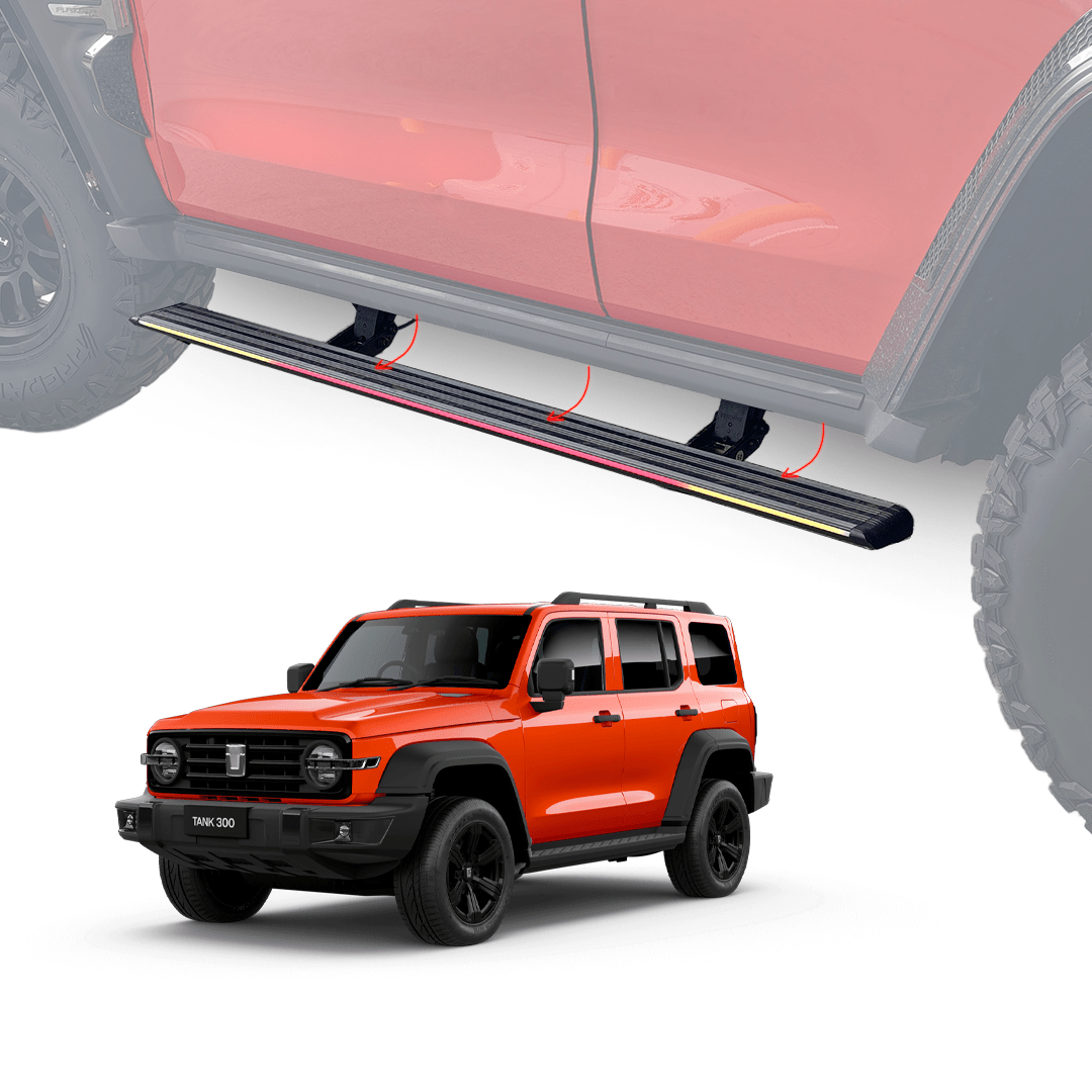 noxfun ELECTRIC SMARTSTEPS SIDE STEPS WITH RGB STEP LIGHTING GWM TANK 300 2023+-Let us help you explore your 4x4 with us Noxfun