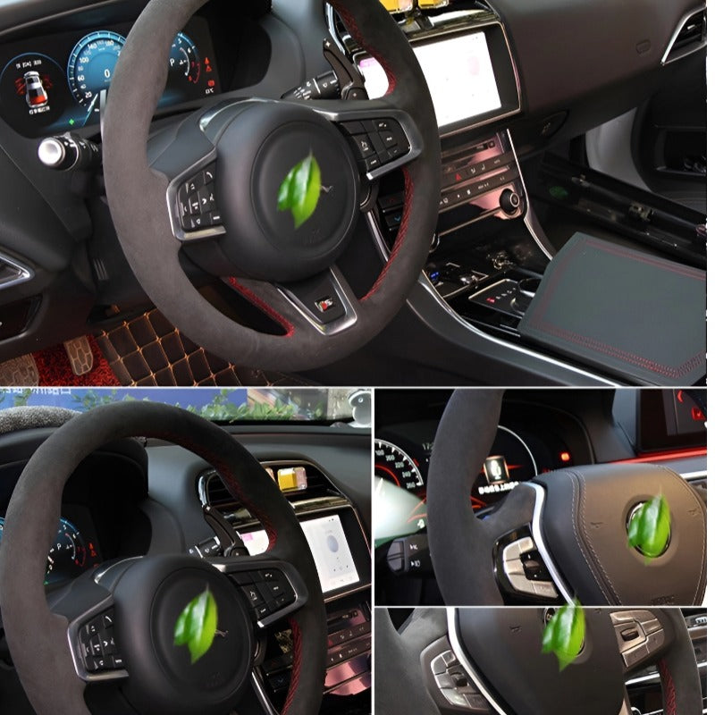 Hand-stitched tumbled leather steering wheel cover-Let us help you explore your 4x4 with us Noxfun