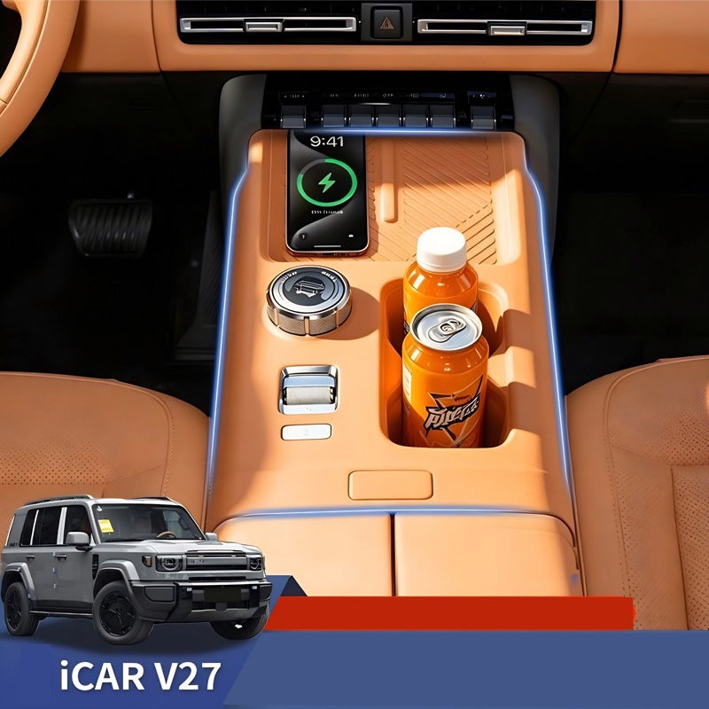 Car Cup Coasters & Phone Anti-Slip Mat for Chery iCAR V27-Let us help you explore your 4x4 with us Noxfun