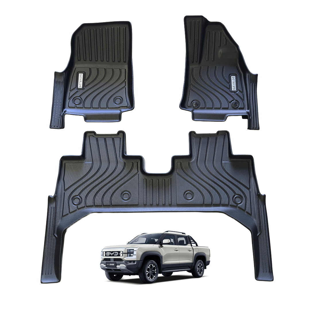 BYD SHARK 6 PREMIUM & PERFORMANCE noxfun 3D MOULDED TPE FLOOR MATS & DOOR SILL PROTECTION-Let us help you explore your 4x4 with us Noxfun