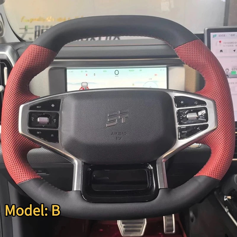Genuine Leather Handmade Steering Wheel Cover for Chery Jetour T2 & Jetour T2 PHEV-Let us help you explore your 4x4 with us Noxfun