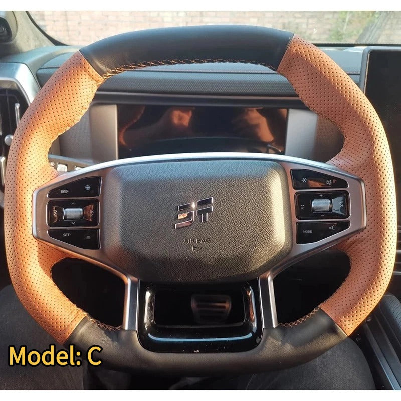Genuine Leather Handmade Steering Wheel Cover for Chery Jetour T2 & Jetour T2 PHEV-Let us help you explore your 4x4 with us Noxfun