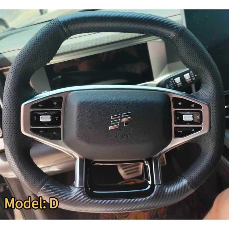 Genuine Leather Handmade Steering Wheel Cover for Chery Jetour T2 & Jetour T2 PHEV-Let us help you explore your 4x4 with us Noxfun