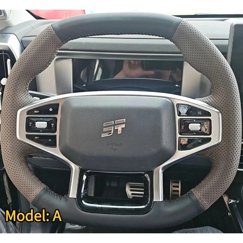 Genuine Leather Handmade Steering Wheel Cover for Chery Jetour T2 & Jetour T2 PHEV-Let us help you explore your 4x4 with us Noxfun
