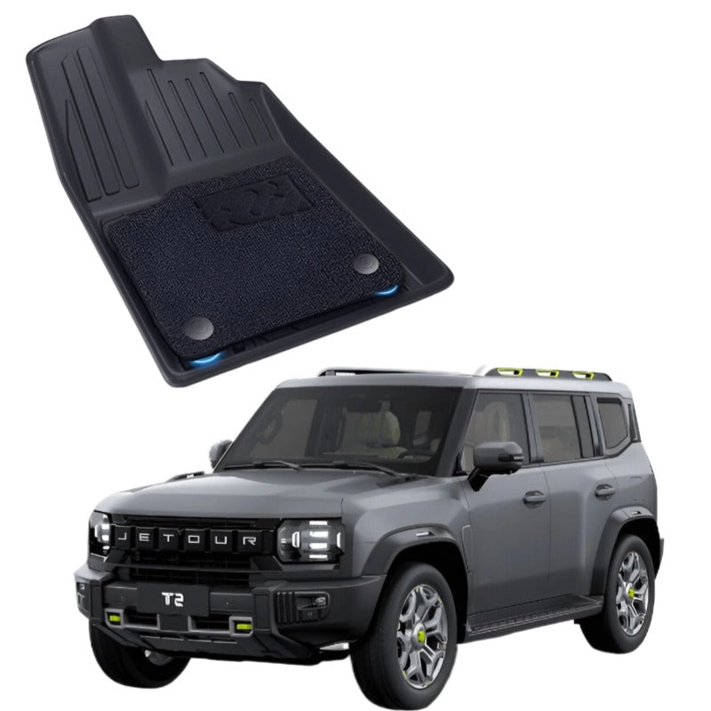 Right Rudder/Left Rudder All Weather Floor Mats Interior Liners for Jetour T2 & Jetour T2 PHEV-Let us help you explore your 4x4 with us Noxfun