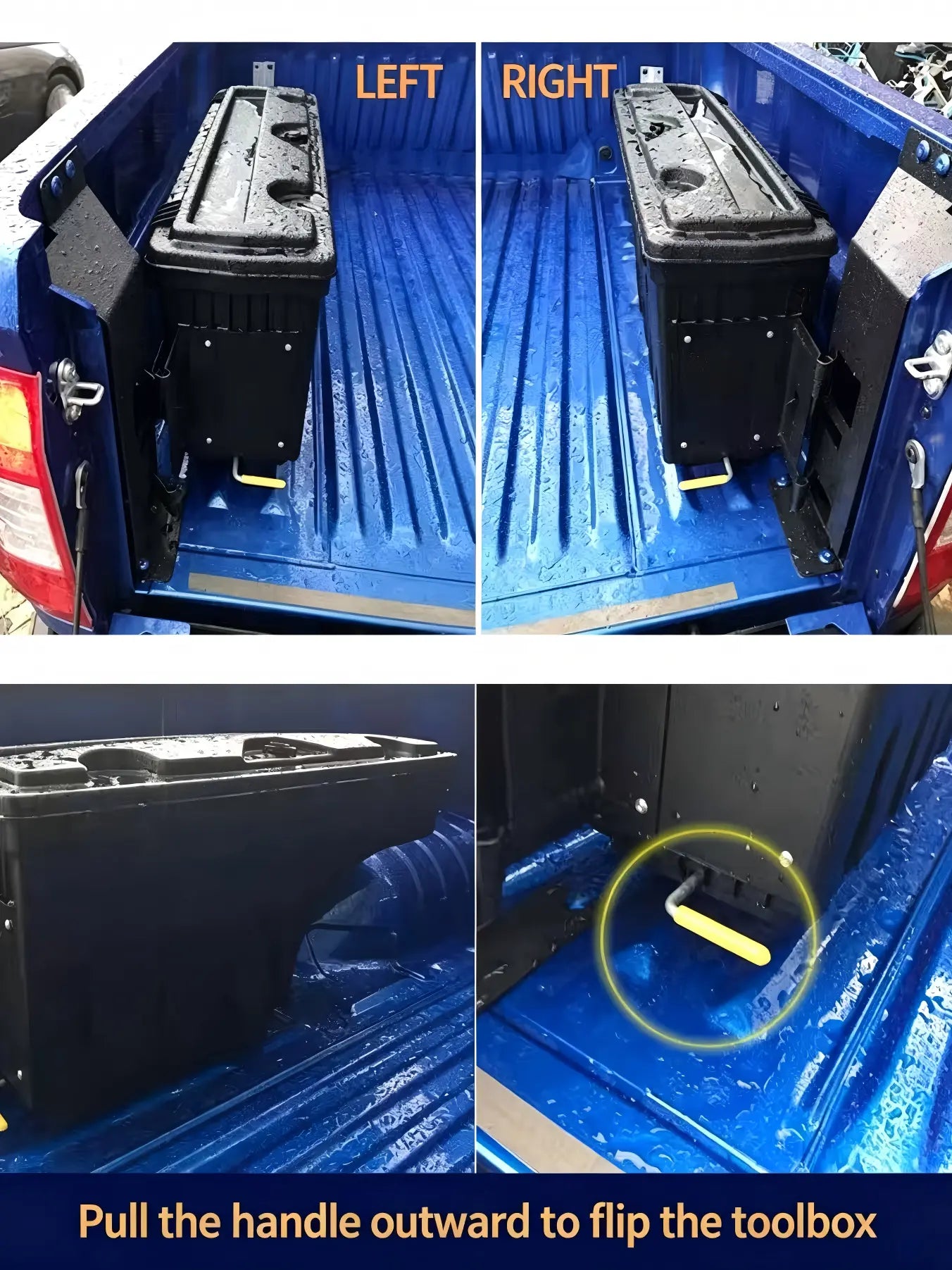 Swing-Out Truck Bed Toolbox — Lockable Ute Tub Storage | Fits BYD Shark 6, Ranger, HiLux, GWM Cannon, F-150, RAM 1500 & Tundra Detail