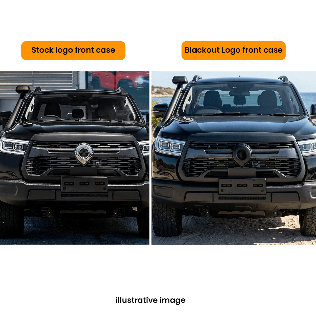 GWM Cannon XSR Front GRILLE Logo Blackout Cover 2022-2024-Let us help you explore your 4x4 with us Noxfun