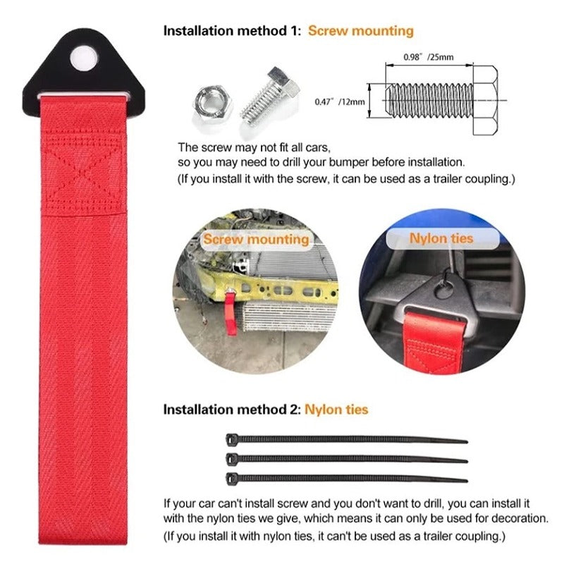 Colorful Decorative Front Bumper Tow Strap-Let us help you explore your 4x4 with us Noxfun