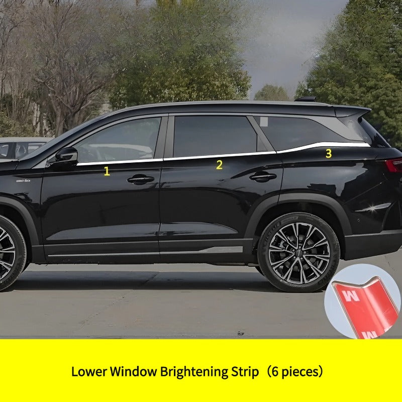 Car Window Trim Bright Strip for Chery Jetour X90 Plus-Let us help you explore your 4x4 with us Noxfun