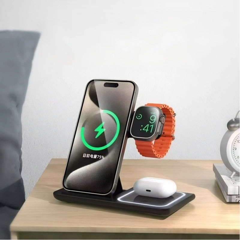 3-IN-1 Foldable Wireless Charger for Mobile Phones, Apple Watches & Bluetooth Headsets-Let us help you explore your 4x4 with us Noxfun