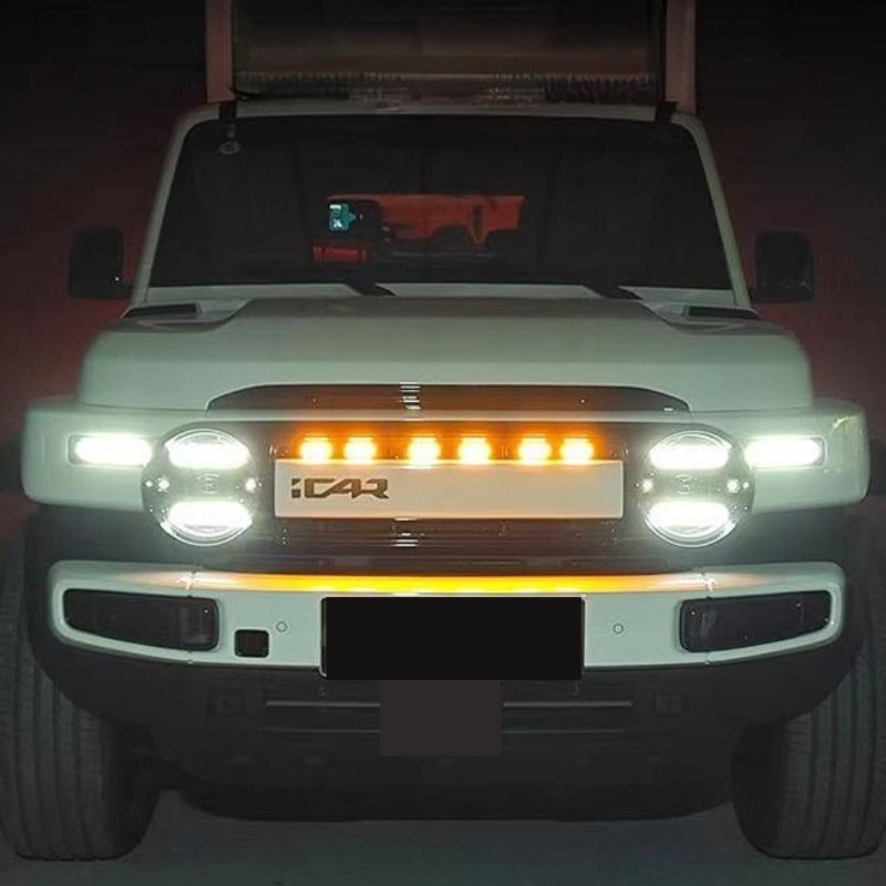 Car front head center grid small yellow light modification for Chery iCAR V23-Let us help you explore your 4x4 with us Noxfun