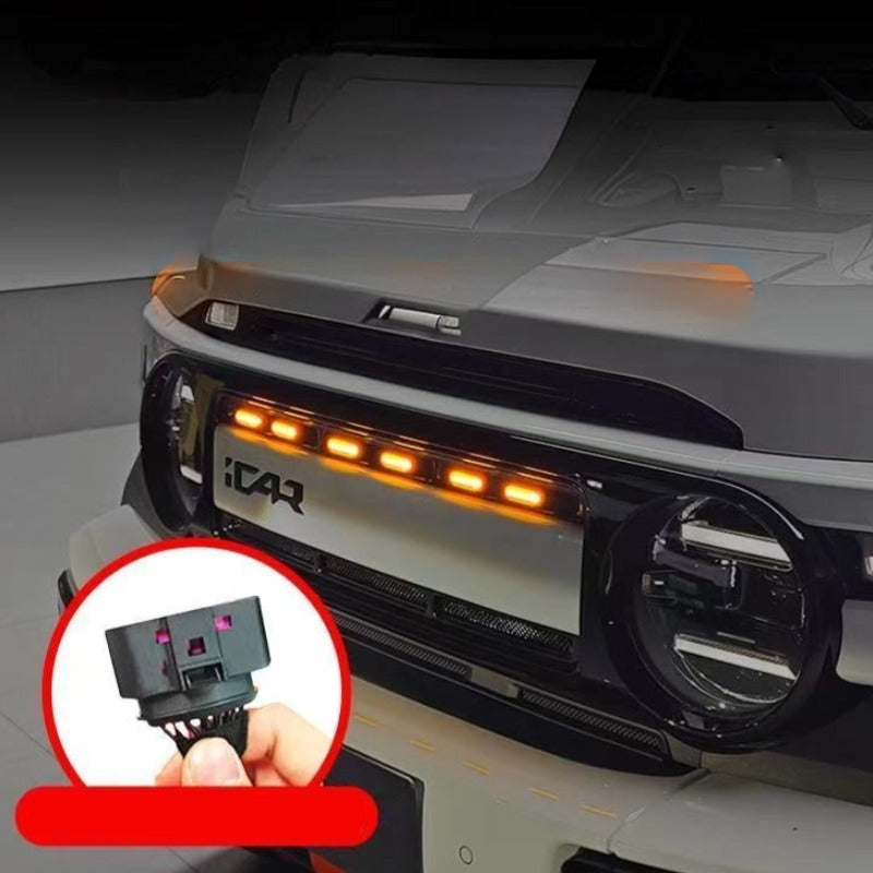Car front head center grid small yellow light modification for Chery iCAR V23-Let us help you explore your 4x4 with us Noxfun