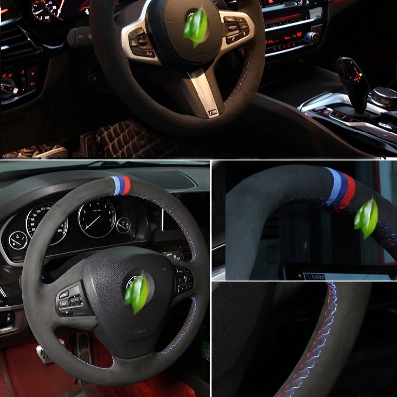 Hand-stitched tumbled leather steering wheel cover-Let us help you explore your 4x4 with us Noxfun