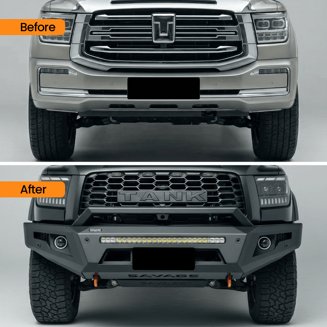 GWM TANK 500 ARMOUR FORGED HOOPLESS BULL BAR-Let us help you explore your 4x4 with us Noxfun