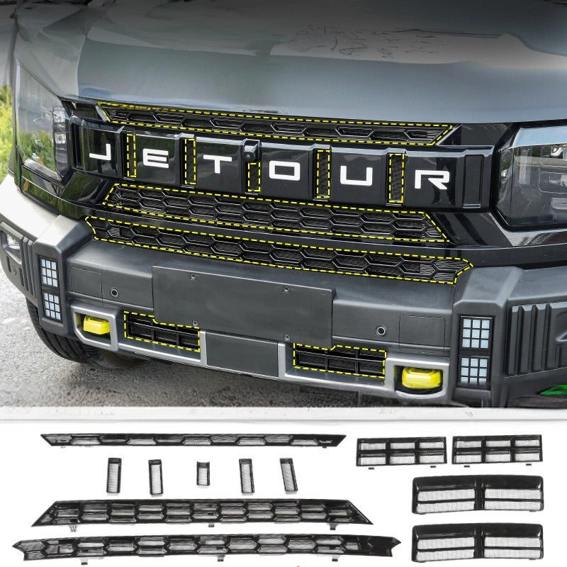 Chery JETOUR  T2 Car protection front bumper grille dust-proof net-Let us help you explore your 4x4 with us Noxfun
