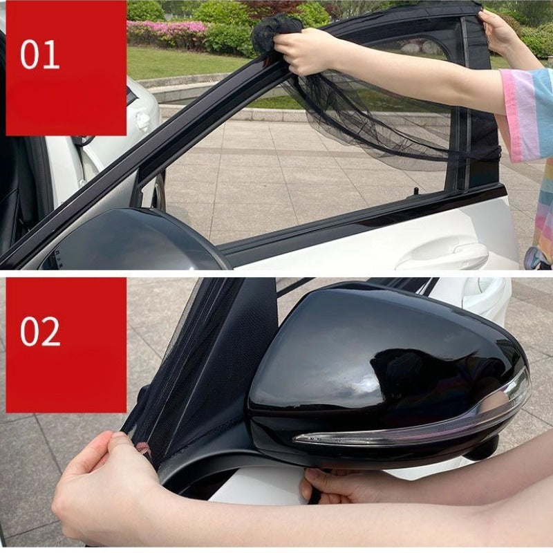 Stretchy Car Door Window Mesh Sun Shade UV Protection Mosquito Bug Screen Cover-Let us help you explore your 4x4 with us Noxfun