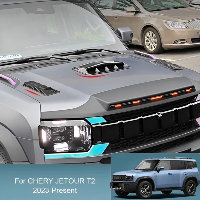 The hood trim fits for Chery  Jetour T2-Let us help you explore your 4x4 with us Noxfun