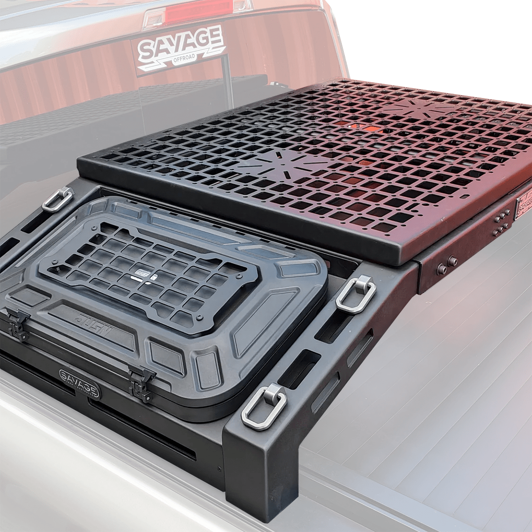 noxfun ROGUE TYRE/WHEEL CARRIER RACK WITH STORAGE PLATFORM-Let us help you explore your 4x4 with us Noxfun