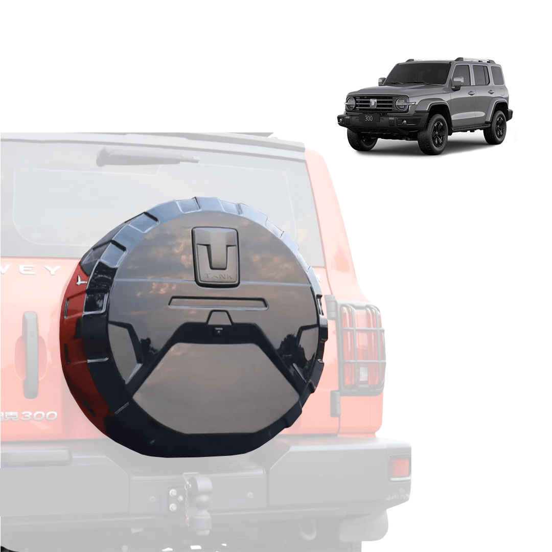 TANK 300 TYRE COVER WITH BLACK LOGO-Let us help you explore your 4x4 with us Noxfun
