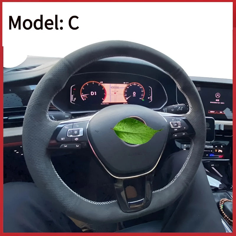 Hand-stitched tumbled leather steering wheel cover-Let us help you explore your 4x4 with us Noxfun