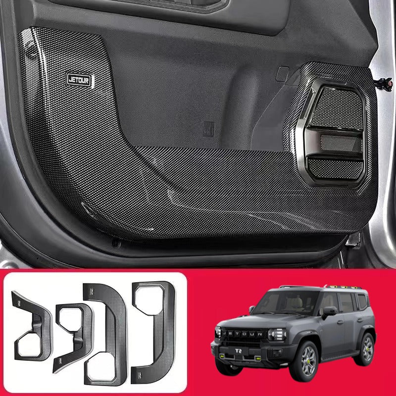 Carbon Fiber Door Kick Panels for Jetour T2 & Jetour T2 PHEV-Let us help you explore your 4x4 with us Noxfun