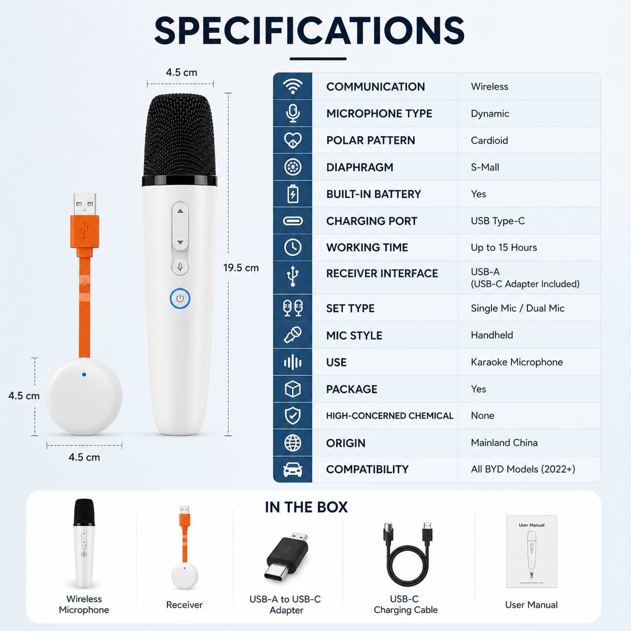 Original BYD Wireless Karaoke Microphone with Receiver – Fits All Models-Let us help you explore your 4x4 with us Noxfun