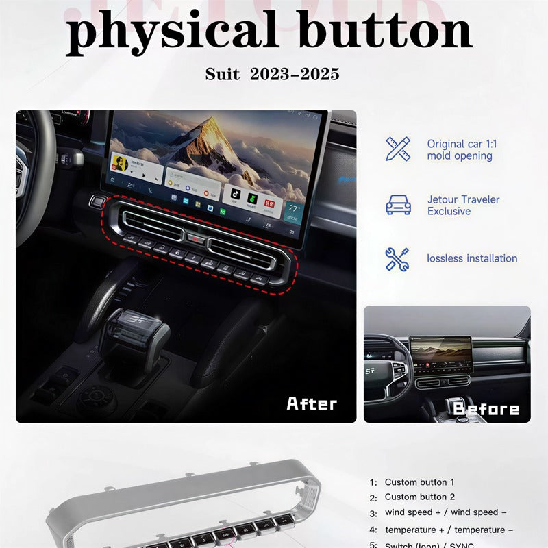 Multi-function physical buttons for vehicle retrofitting, suitable for Chery Jetour T2 & T2 PHEV-Let us help you explore your 4x4 with us Noxfun