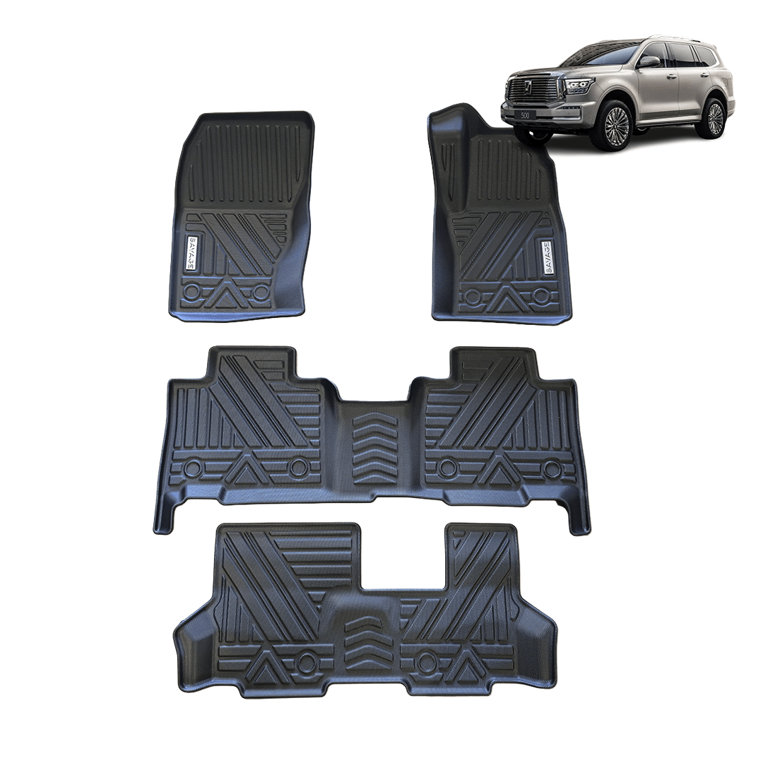 TANK 500 Non-PHEV 3D Moulded Floor Mats Full Set 7 Seater (4 Rows)-Let us help you explore your 4x4 with us Noxfun