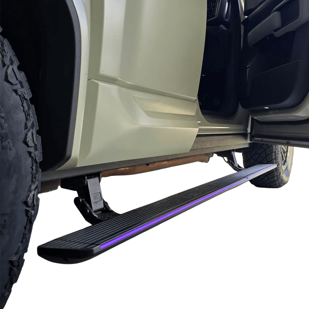 noxfun ELECTRIC SMARTSTEPS SIDE STEPS WITH RGB STEP LIGHTING DENZA B5 2026+-Let us help you explore your 4x4 with us Noxfun