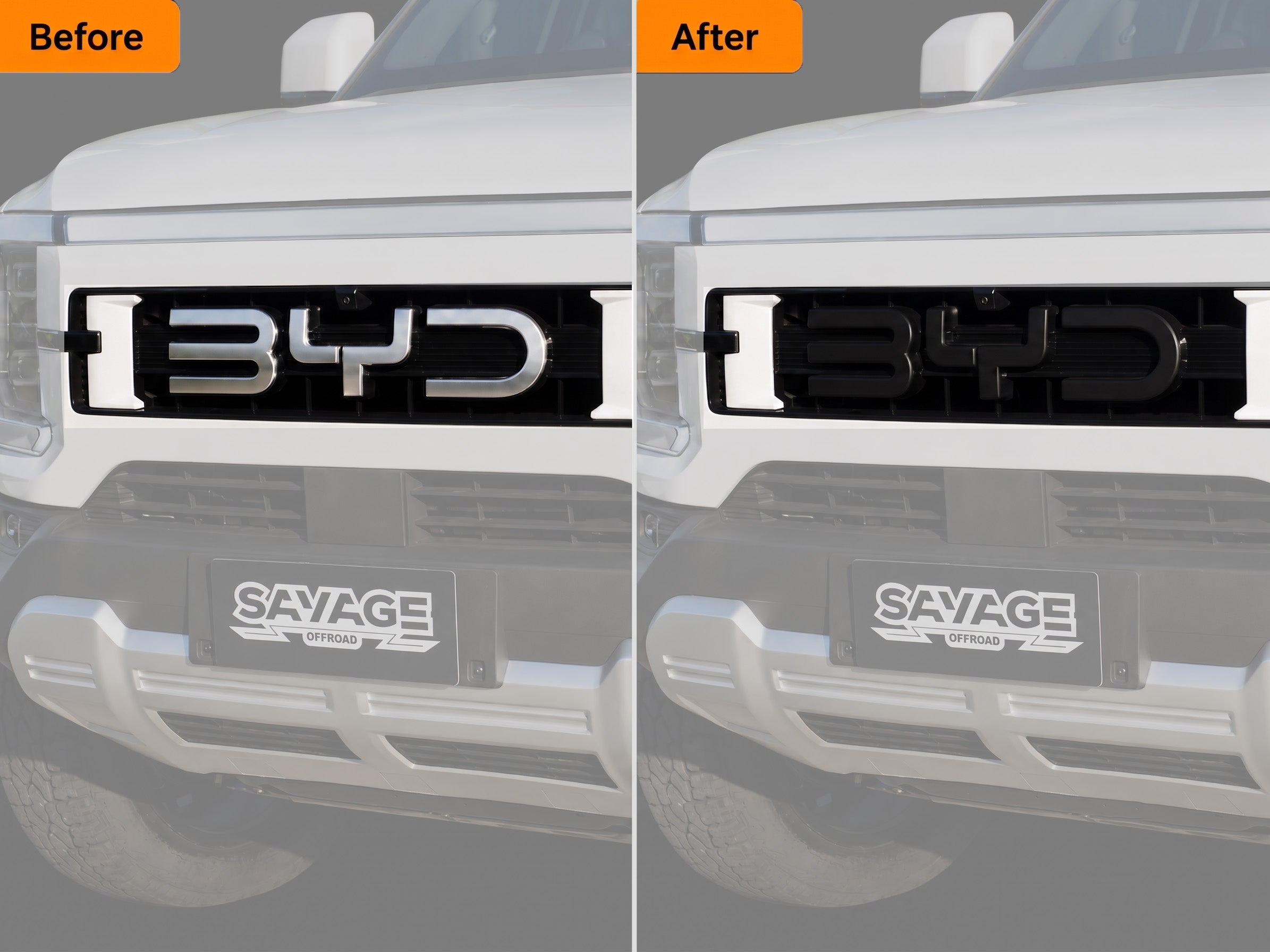 BYD SHARK 6 FRONT LOGO BLACKOUT-Let us help you explore your 4x4 with us Noxfun