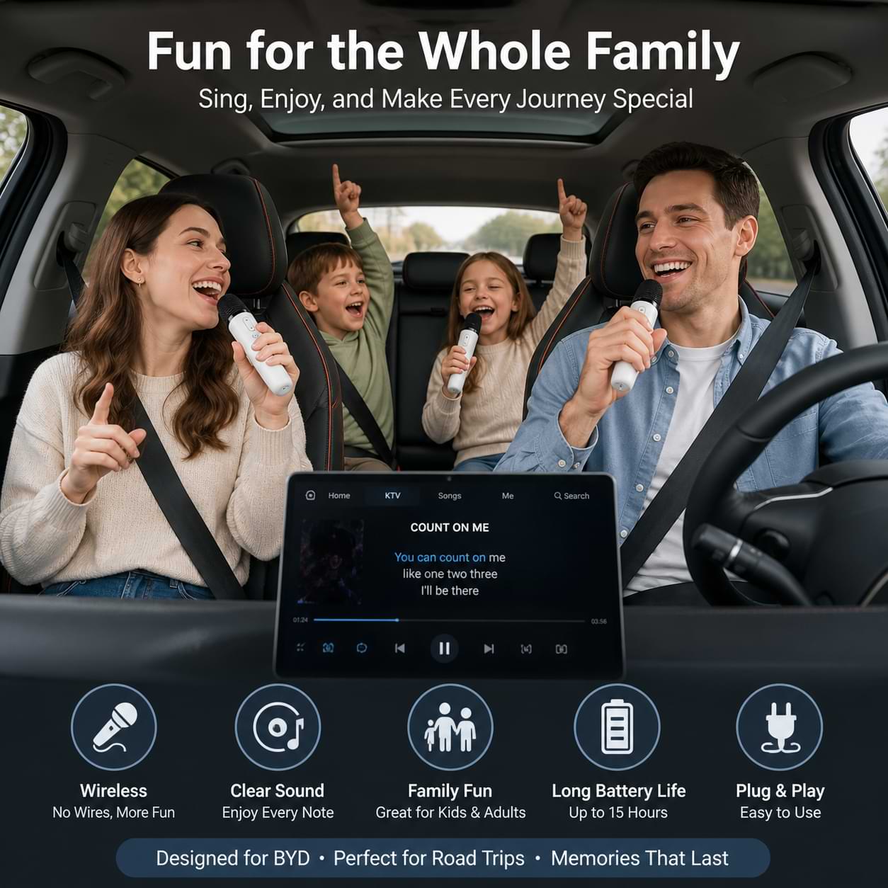 Original BYD Wireless Karaoke Microphone with Receiver – Fits All Models-Let us help you explore your 4x4 with us Noxfun