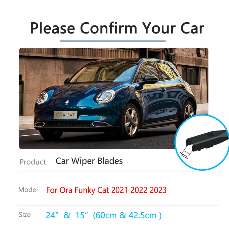 GWM Ora Funky Cat Good Cat ES11 2021 2022 2023 Windshield Wiper Blades
