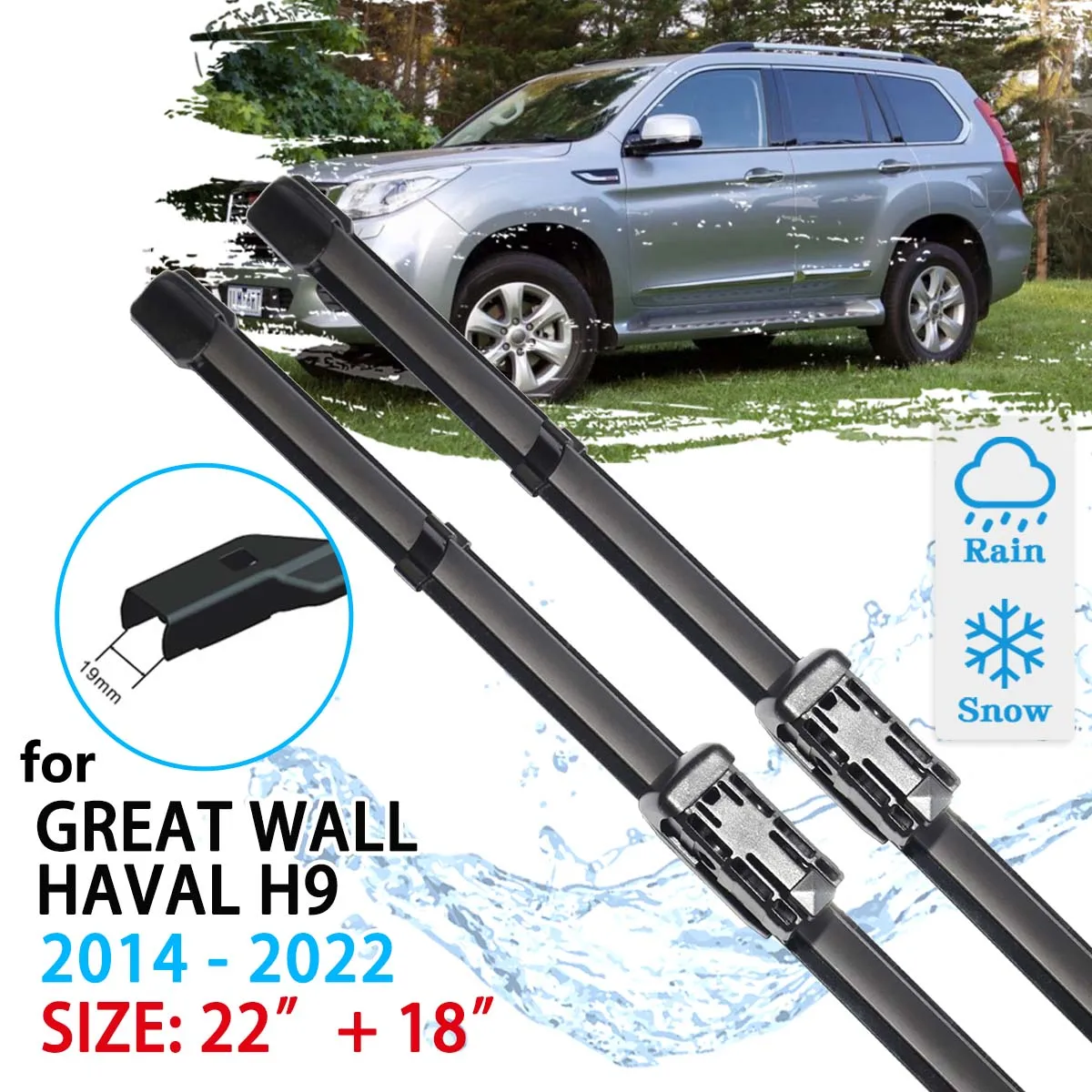 Car Front Wiper Blades for Great Wall Haval H9 2014~2022 Windscreen Windshield Accessories Window