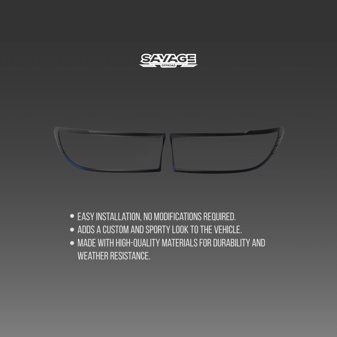 GWM CANNON HEADLIGHTS SURROUND BLACK-Let us help you explore your 4x4 with us Noxfun