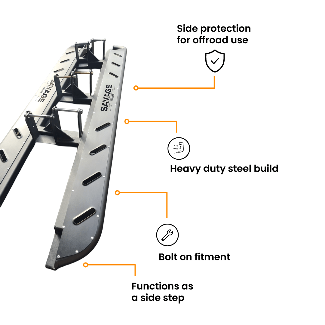 GWM CANNON 2020+ noxfun EDGE ROCKSLIDERS-Let us help you explore your 4x4 with us Noxfun