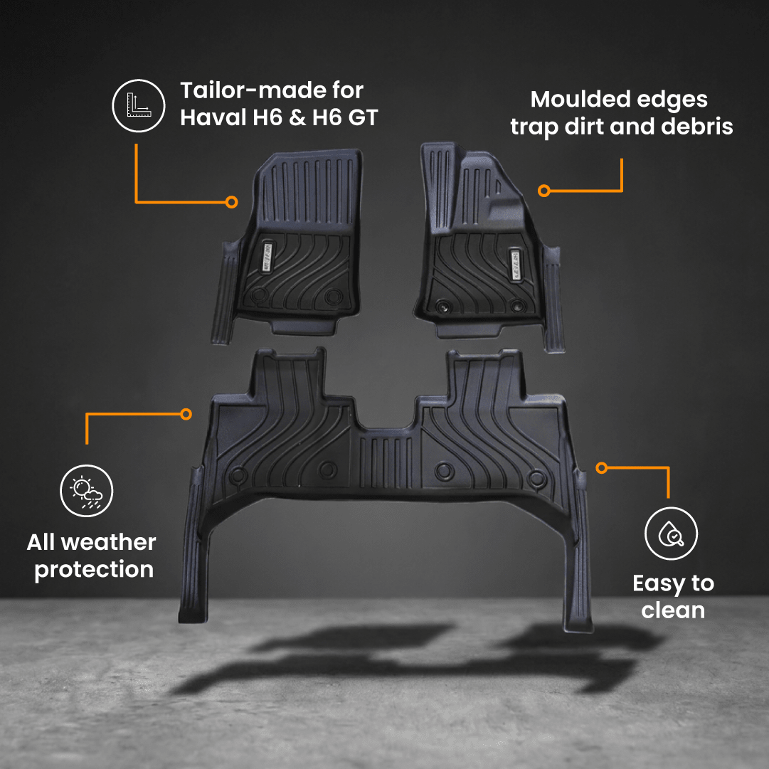 BYD SHARK 6 PREMIUM & PERFORMANCE noxfun 3D MOULDED TPE FLOOR MATS & DOOR SILL PROTECTION-Let us help you explore your 4x4 with us Noxfun