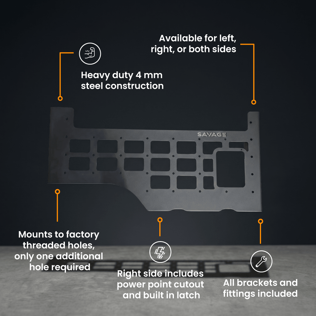 noxfun TECH 4MM STEEL MOLLE SIDE STORAGE FOR BYD SHARK 6-Let us help you explore your 4x4 with us Noxfun