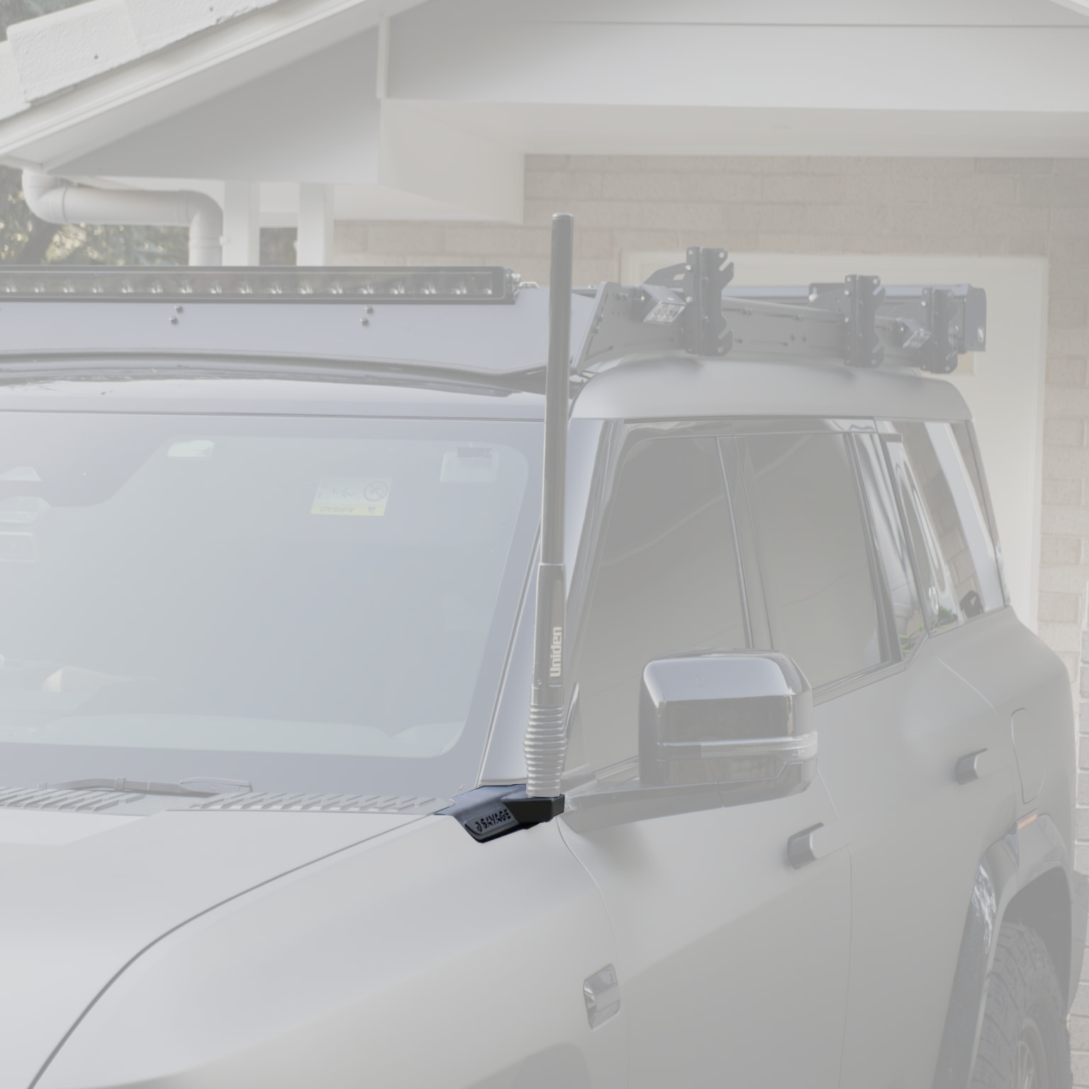 DENZA B8 UHF ANTENNA MOUNT STAINLESS STEEL POWDER COATED BLACK-Let us help you explore your 4x4 with us Noxfun