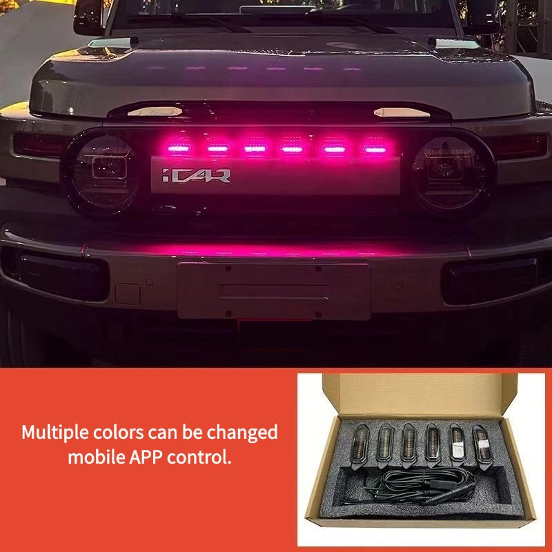 Car front head center grid small yellow light modification for Chery iCAR V23-Let us help you explore your 4x4 with us Noxfun