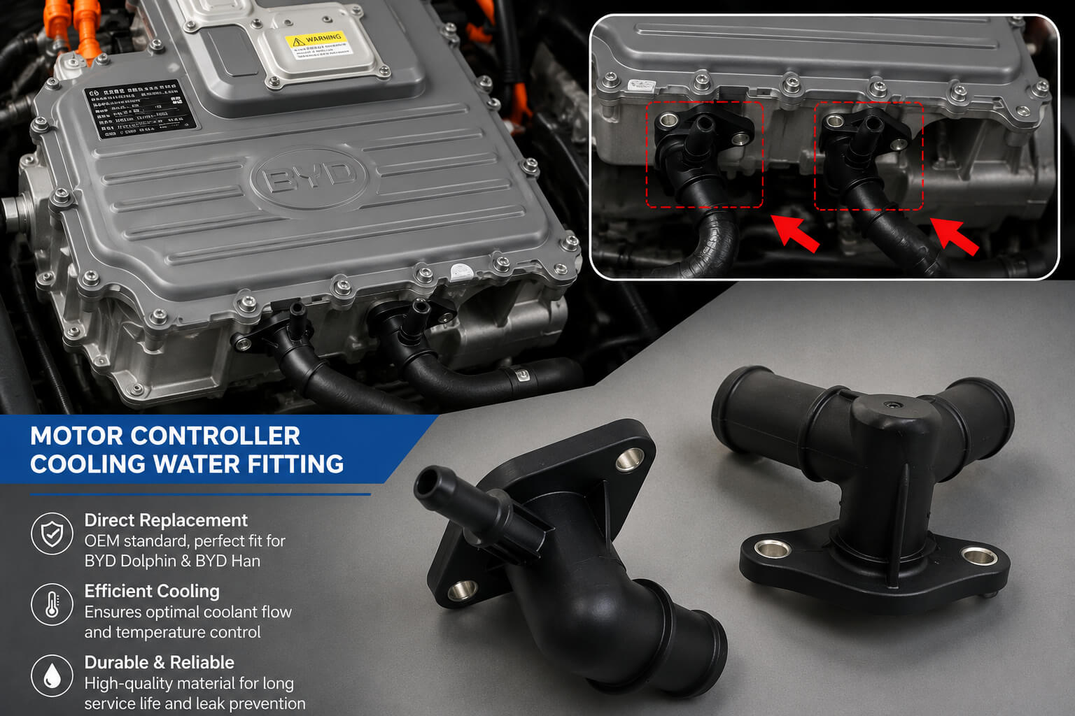 Motor Controller Cooling Water Fitting for BYD Dolphin & Han-Let us help you explore your 4x4 with us Noxfun