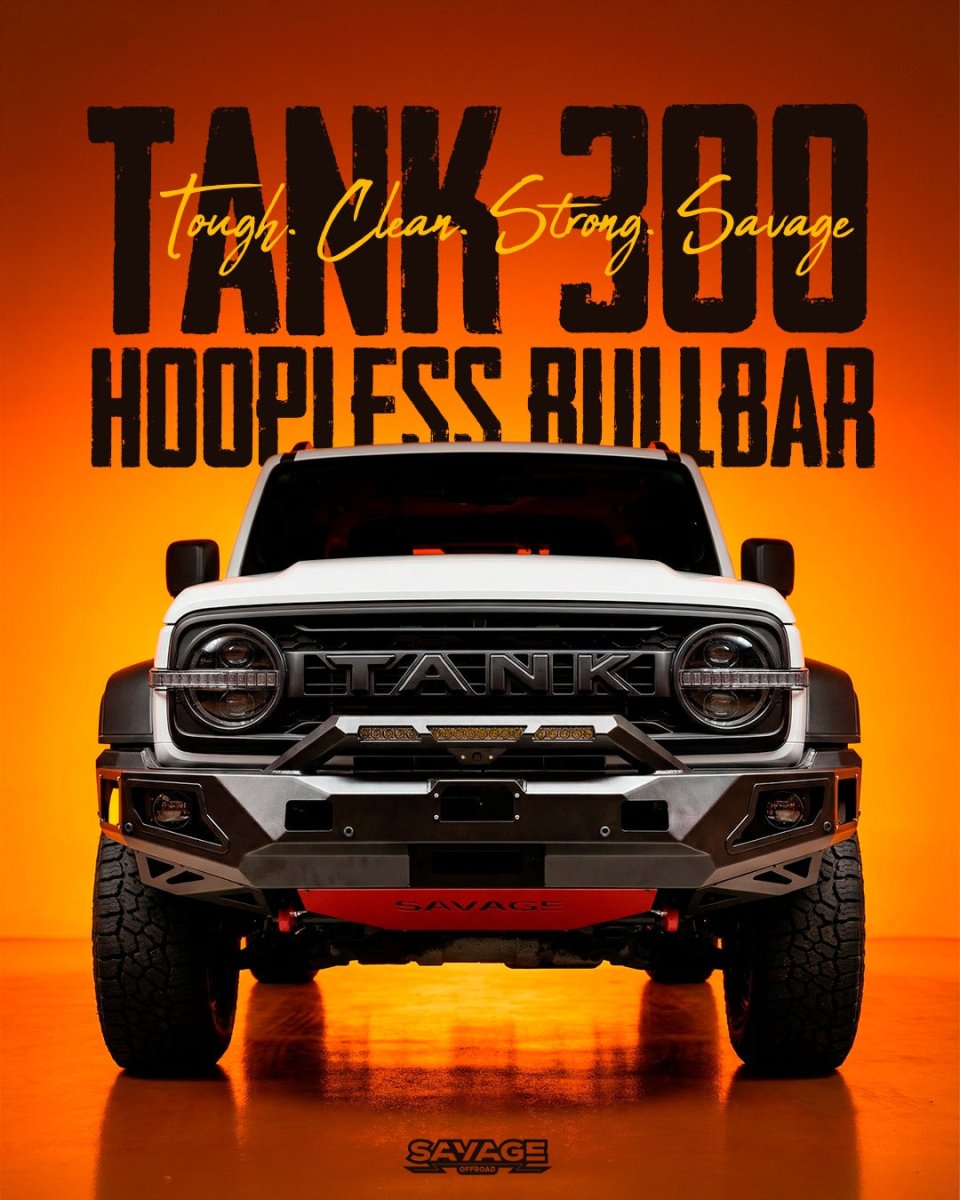 TANK 300 ARMOUR (HOOPLESS) BULL BAR FOR ALL MODELS-Let us help you explore your 4x4 with us Noxfun