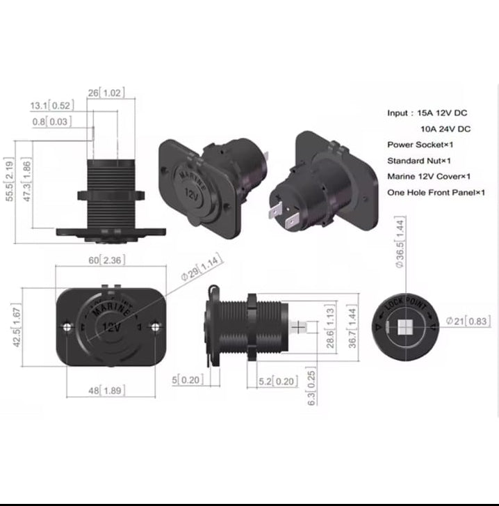 12V FLUSH MOUNT SOCKET-Let us help you explore your 4x4 with us Noxfun