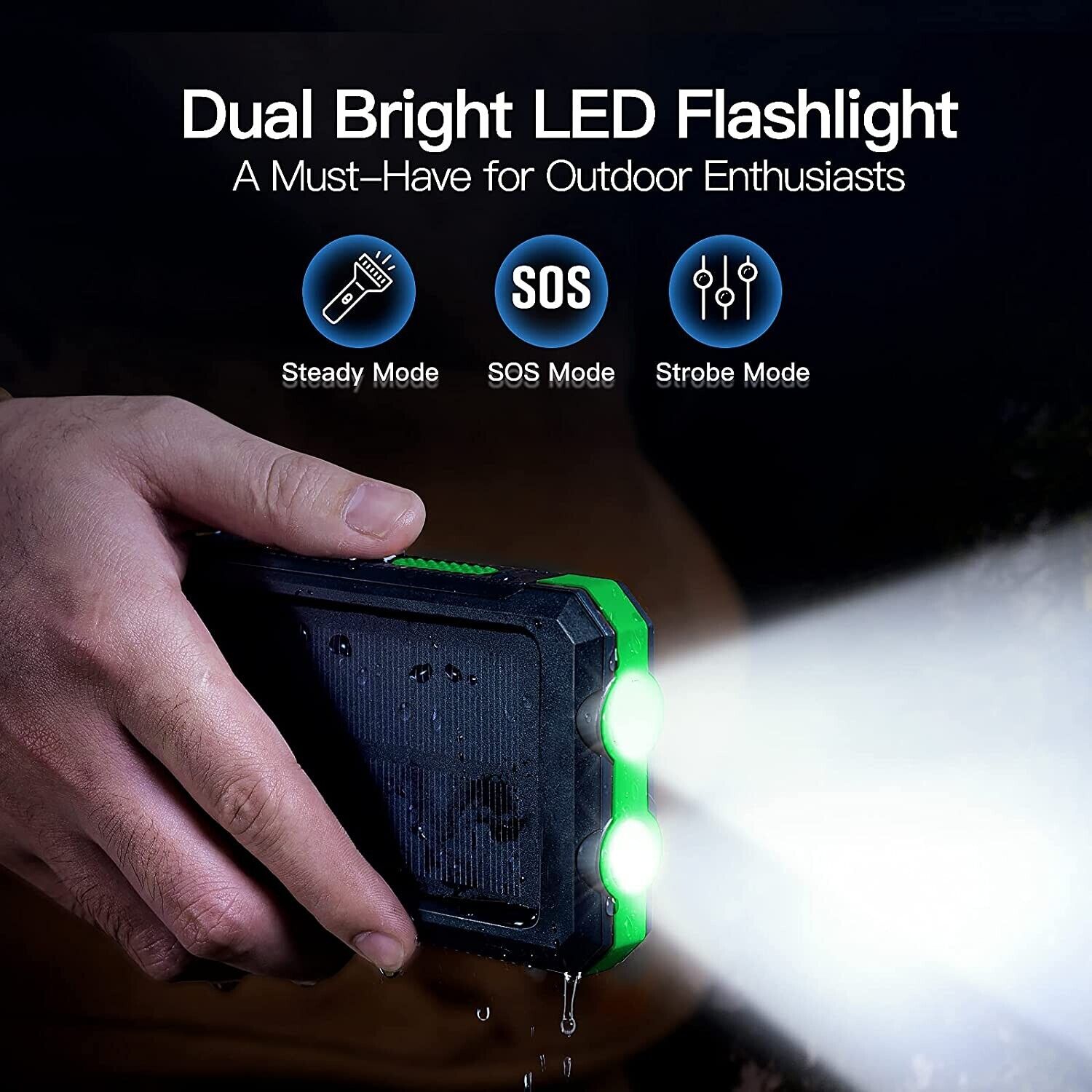 Solar Power Bank Pro 20,000mAh with Twin Flashlight-Let us help you explore your 4x4 with us Noxfun
