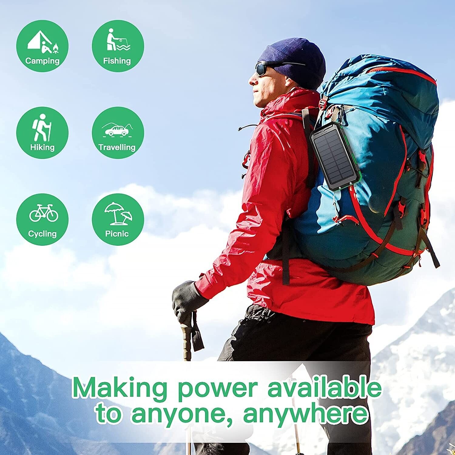 Solar Power Bank Pro 20,000mAh with Twin Flashlight-Let us help you explore your 4x4 with us Noxfun