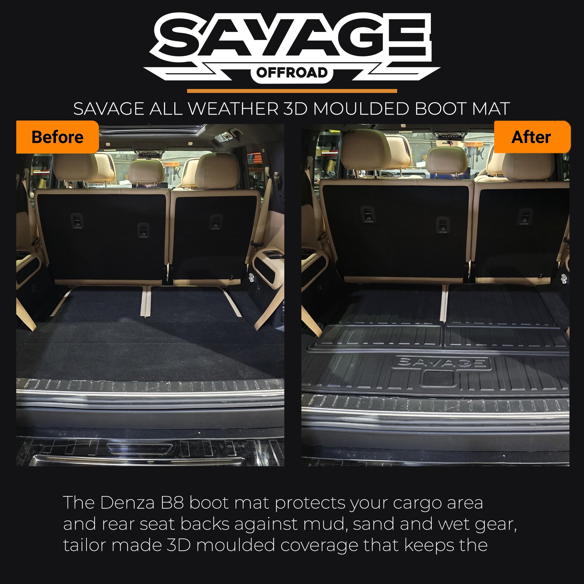 noxfun ALL WEATHER 3D MOULDED BOOT MAT DENZA B8 2026+ 7 SEATER-Let us help you explore your 4x4 with us Noxfun