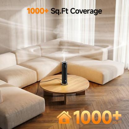 Difusor de Aromas sin Agua, Kit con 5 Aceites Esenciales de 20 ml, Difusión en Frío, 6 Niveles de Intensidad, Temporizador, Cobertura de hasta 1000 ft² para Hogar y Oficina