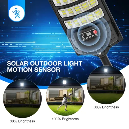 Luz solar para calles 4 unidades, 30,000LM, luz exterior tipo foco, de anochecer a amanecer, IP66 impermeable, luz solar para estacionamiento con control remoto, lámpara de seguridad regulable 6500K.