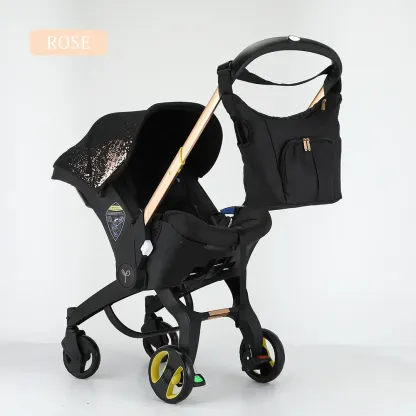 Cochecito Multifuncional para Bebé con Hebilla de Pecho y Cinturón de 5 Puntos, Diseño Plegable, Empuje en Dos Direcciones, Incluye Bolsa Gratis