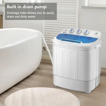 Lavadora portátil compacta de 13.4 libras Mini Twin Tub con bomba de desagüe